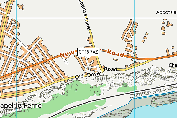 CT18 7AZ map - OS VectorMap District (Ordnance Survey) CT18 7AZ map - OS VectorMap District (Ordnance Survey)