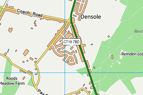 CT18 7BD map - OS VectorMap District (Ordnance Survey) CT18 7BD map - OS VectorMap District (Ordnance Survey)