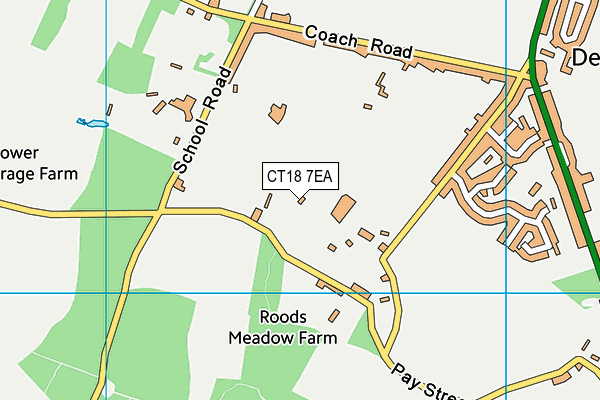 CT18 7EA map - OS VectorMap District (Ordnance Survey) CT18 7EA map - OS VectorMap District (Ordnance Survey)