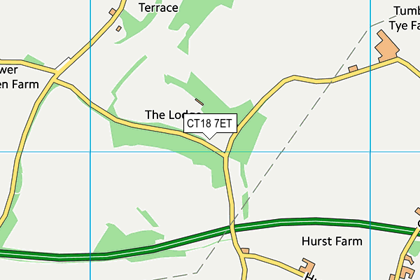 CT18 7ET map - OS VectorMap District (Ordnance Survey) CT18 7ET map - OS VectorMap District (Ordnance Survey)
