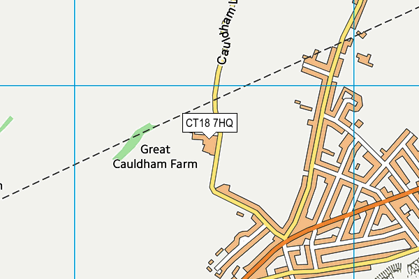 CT18 7HQ map - OS VectorMap District (Ordnance Survey) CT18 7HQ map - OS VectorMap District (Ordnance Survey)