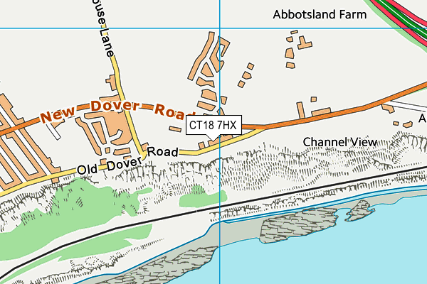 CT18 7HX map - OS VectorMap District (Ordnance Survey) CT18 7HX map - OS VectorMap District (Ordnance Survey)