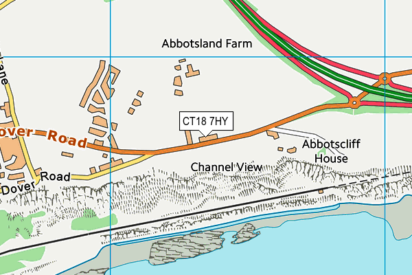 CT18 7HY map - OS VectorMap District (Ordnance Survey) CT18 7HY map - OS VectorMap District (Ordnance Survey)