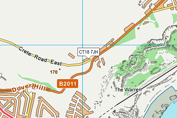 CT18 7JH map - OS VectorMap District (Ordnance Survey) CT18 7JH map - OS VectorMap District (Ordnance Survey)