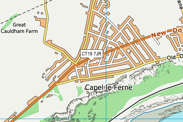 CT18 7JR map - OS VectorMap District (Ordnance Survey) CT18 7JR map - OS VectorMap District (Ordnance Survey)
