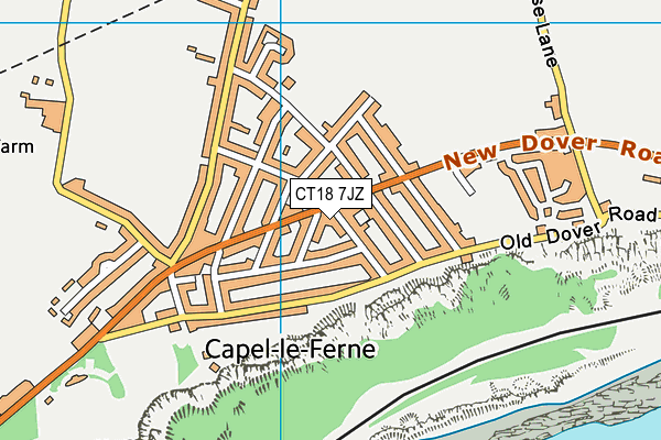 CT18 7JZ map - OS VectorMap District (Ordnance Survey) CT18 7JZ map - OS VectorMap District (Ordnance Survey)