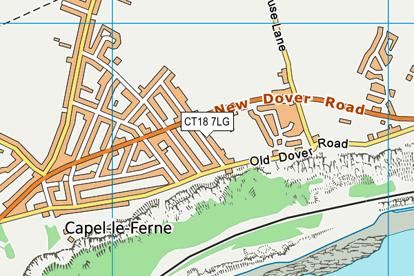 CT18 7LG map - OS VectorMap District (Ordnance Survey) CT18 7LG map - OS VectorMap District (Ordnance Survey)