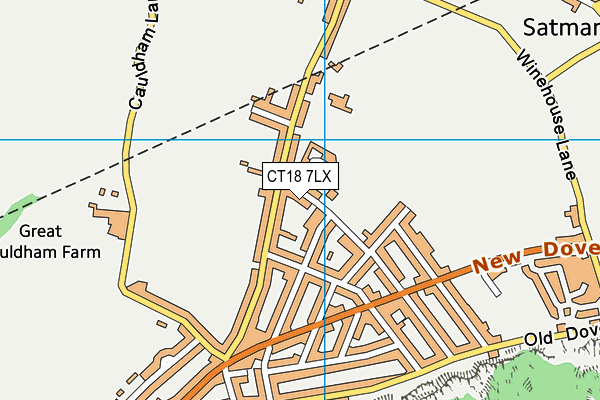 CT18 7LX map - OS VectorMap District (Ordnance Survey) CT18 7LX map - OS VectorMap District (Ordnance Survey)