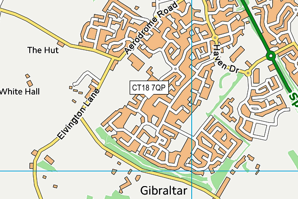 CT18 7QP map - OS VectorMap District (Ordnance Survey) CT18 7QP map - OS VectorMap District (Ordnance Survey)