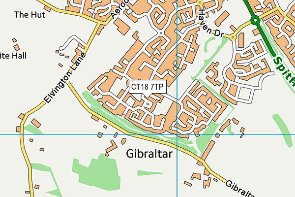CT18 7TP map - OS VectorMap District (Ordnance Survey) CT18 7TP map - OS VectorMap District (Ordnance Survey)