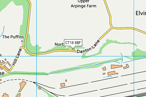 CT18 8BF map - OS VectorMap District (Ordnance Survey) CT18 8BF map - OS VectorMap District (Ordnance Survey)