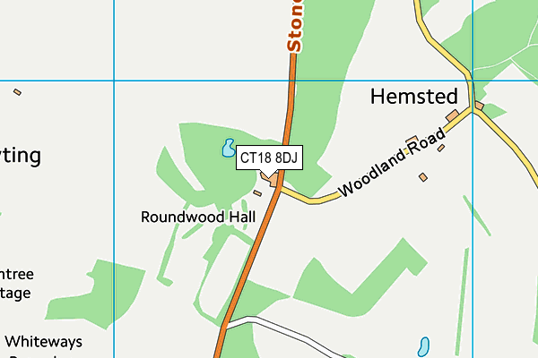 CT18 8DJ map - OS VectorMap District (Ordnance Survey) CT18 8DJ map - OS VectorMap District (Ordnance Survey)