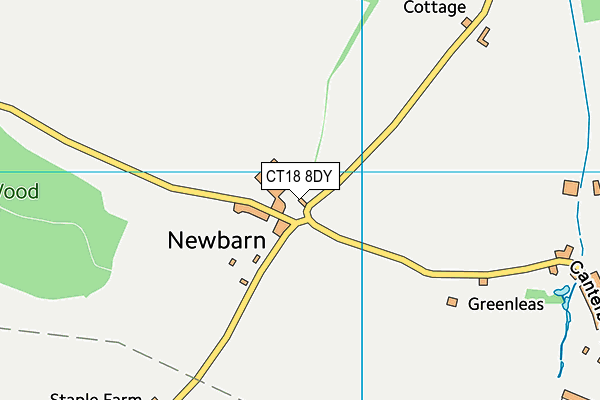 CT18 8DY map - OS VectorMap District (Ordnance Survey) CT18 8DY map - OS VectorMap District (Ordnance Survey)