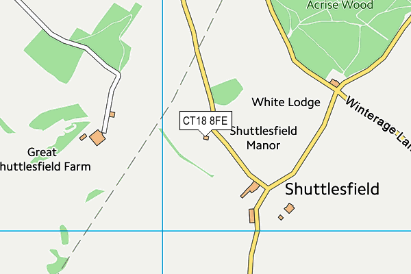 CT18 8FE map - OS VectorMap District (Ordnance Survey) CT18 8FE map - OS VectorMap District (Ordnance Survey)