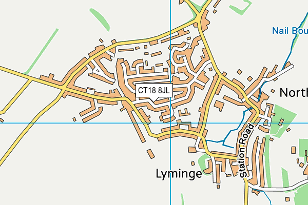 CT18 8JL map - OS VectorMap District (Ordnance Survey)