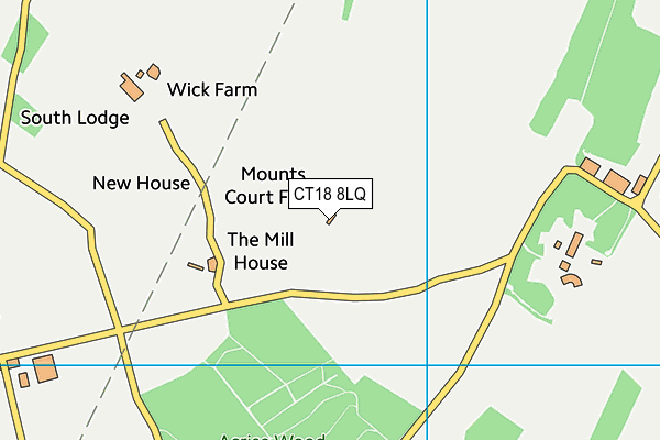 CT18 8LQ map - OS VectorMap District (Ordnance Survey) CT18 8LQ map - OS VectorMap District (Ordnance Survey)