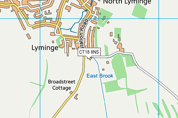 CT18 8NS map - OS VectorMap District (Ordnance Survey) CT18 8NS map - OS VectorMap District (Ordnance Survey)