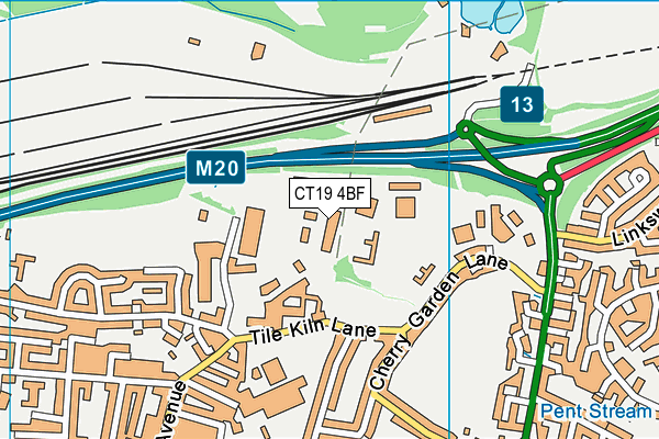 CT19 4BF map - OS VectorMap District (Ordnance Survey) CT19 4BF map - OS VectorMap District (Ordnance Survey)