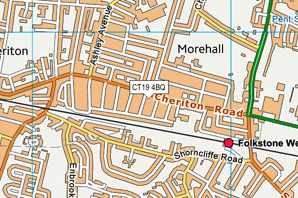 CT19 4BQ map - OS VectorMap District (Ordnance Survey) CT19 4BQ map - OS VectorMap District (Ordnance Survey)