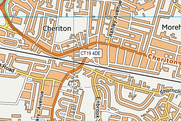 CT19 4DE map - OS VectorMap District (Ordnance Survey) CT19 4DE map - OS VectorMap District (Ordnance Survey)