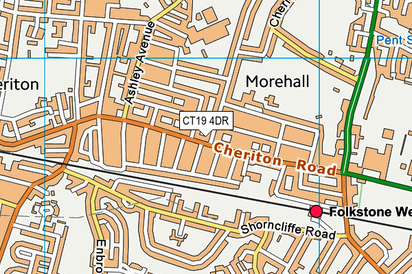 CT19 4DR map - OS VectorMap District (Ordnance Survey) CT19 4DR map - OS VectorMap District (Ordnance Survey)
