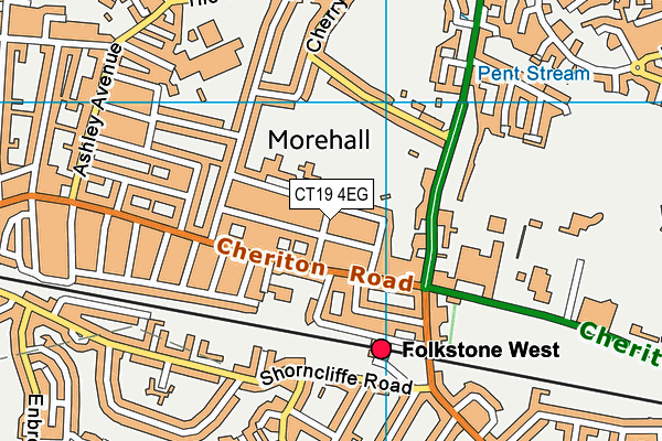 CT19 4EG map - OS VectorMap District (Ordnance Survey) CT19 4EG map - OS VectorMap District (Ordnance Survey)