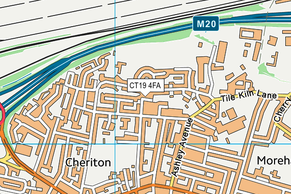 CT19 4FA map - OS VectorMap District (Ordnance Survey) CT19 4FA map - OS VectorMap District (Ordnance Survey)