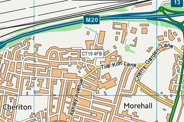 CT19 4FB map - OS VectorMap District (Ordnance Survey) CT19 4FB map - OS VectorMap District (Ordnance Survey)
