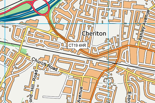 CT19 4HR map - OS VectorMap District (Ordnance Survey) CT19 4HR map - OS VectorMap District (Ordnance Survey)