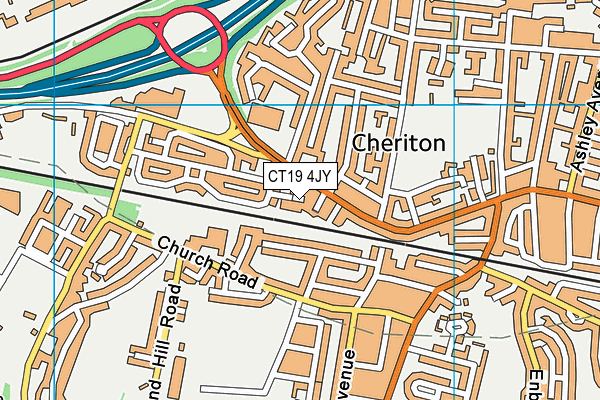 CT19 4JY map - OS VectorMap District (Ordnance Survey) CT19 4JY map - OS VectorMap District (Ordnance Survey)