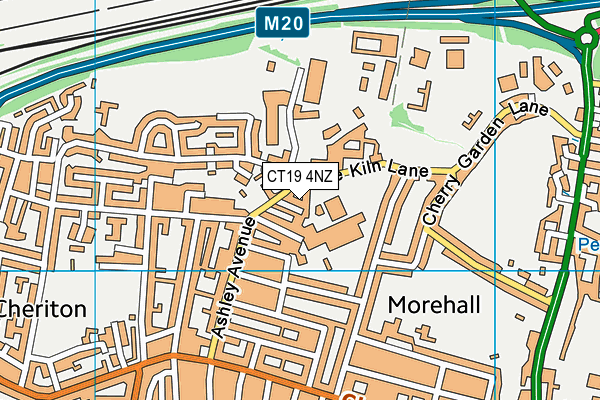 CT19 4NZ map - OS VectorMap District (Ordnance Survey) CT19 4NZ map - OS VectorMap District (Ordnance Survey)