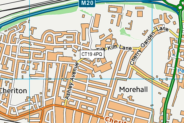 CT19 4PQ map - OS VectorMap District (Ordnance Survey) CT19 4PQ map - OS VectorMap District (Ordnance Survey)