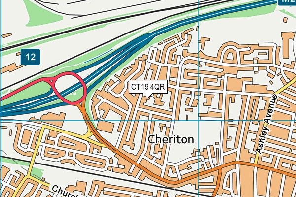 CT19 4QR map - OS VectorMap District (Ordnance Survey) CT19 4QR map - OS VectorMap District (Ordnance Survey)