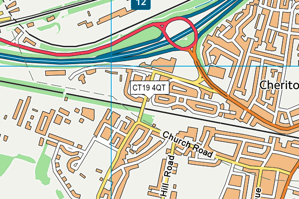 CT19 4QT map - OS VectorMap District (Ordnance Survey) CT19 4QT map - OS VectorMap District (Ordnance Survey)