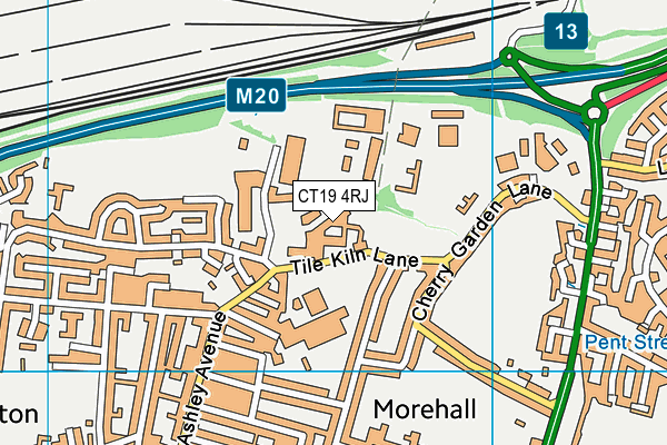 CT19 4RJ map - OS VectorMap District (Ordnance Survey) CT19 4RJ map - OS VectorMap District (Ordnance Survey)