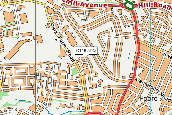 CT19 5DQ map - OS VectorMap District (Ordnance Survey) CT19 5DQ map - OS VectorMap District (Ordnance Survey)