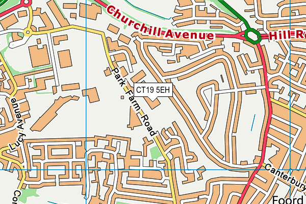 CT19 5EH map - OS VectorMap District (Ordnance Survey)