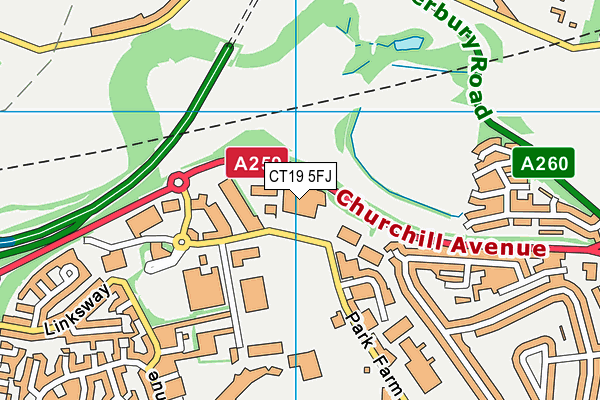CT19 5FJ map - OS VectorMap District (Ordnance Survey) CT19 5FJ map - OS VectorMap District (Ordnance Survey)