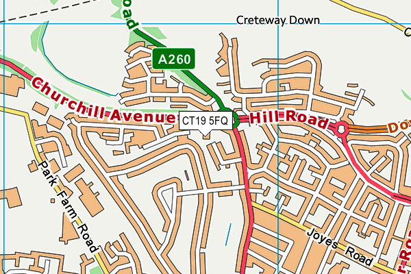 CT19 5FQ map - OS VectorMap District (Ordnance Survey) CT19 5FQ map - OS VectorMap District (Ordnance Survey)