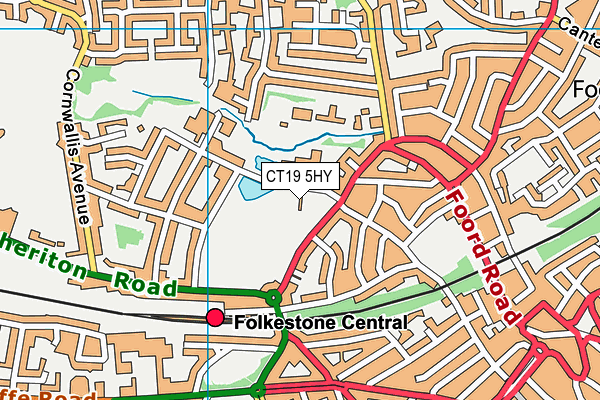 CT19 5HY map - OS VectorMap District (Ordnance Survey) CT19 5HY map - OS VectorMap District (Ordnance Survey)