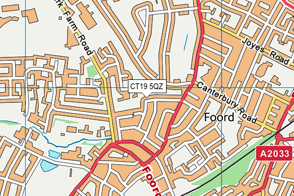 CT19 5QZ map - OS VectorMap District (Ordnance Survey) CT19 5QZ map - OS VectorMap District (Ordnance Survey)