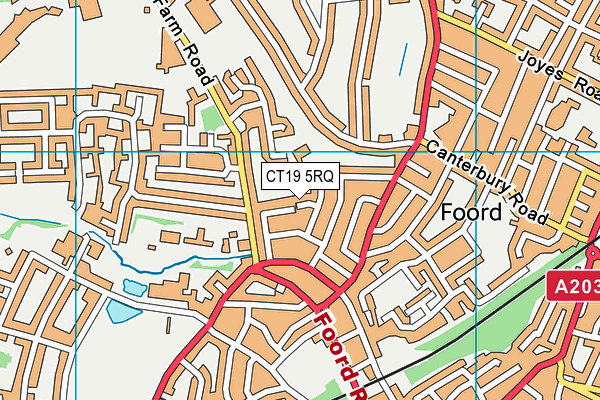 CT19 5RQ map - OS VectorMap District (Ordnance Survey)
