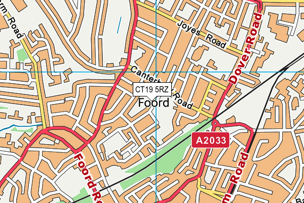 CT19 5RZ map - OS VectorMap District (Ordnance Survey) CT19 5RZ map - OS VectorMap District (Ordnance Survey)