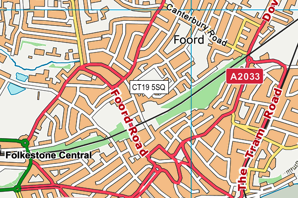 CT19 5SQ map - OS VectorMap District (Ordnance Survey) CT19 5SQ map - OS VectorMap District (Ordnance Survey)