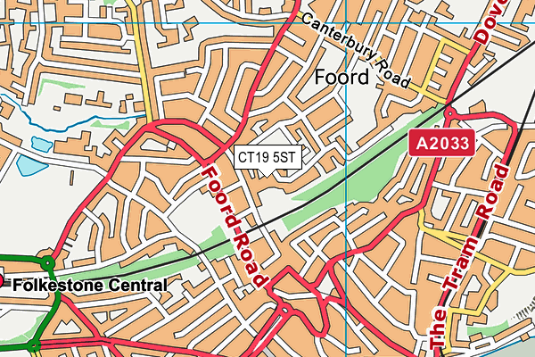 CT19 5ST map - OS VectorMap District (Ordnance Survey) CT19 5ST map - OS VectorMap District (Ordnance Survey)