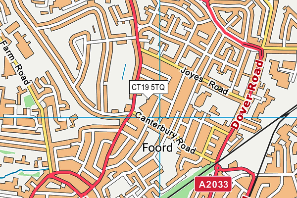 CT19 5TQ map - OS VectorMap District (Ordnance Survey) CT19 5TQ map - OS VectorMap District (Ordnance Survey)