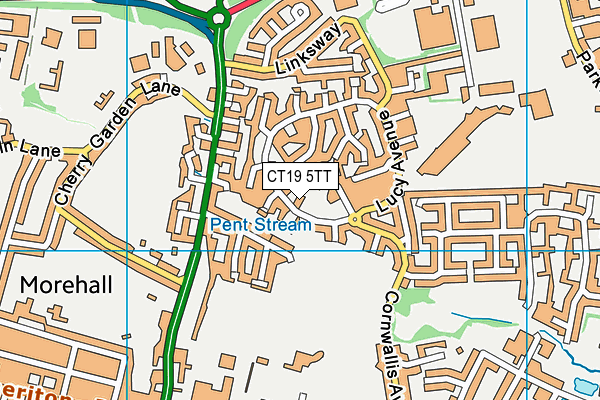 CT19 5TT map - OS VectorMap District (Ordnance Survey) CT19 5TT map - OS VectorMap District (Ordnance Survey)