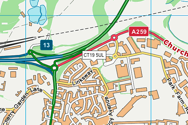 CT19 5UL map - OS VectorMap District (Ordnance Survey) CT19 5UL map - OS VectorMap District (Ordnance Survey)