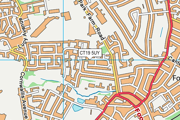 CT19 5UY map - OS VectorMap District (Ordnance Survey) CT19 5UY map - OS VectorMap District (Ordnance Survey)