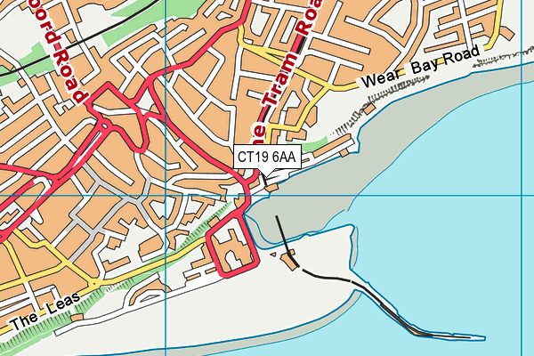 CT19 6AA map - OS VectorMap District (Ordnance Survey) CT19 6AA map - OS VectorMap District (Ordnance Survey)
